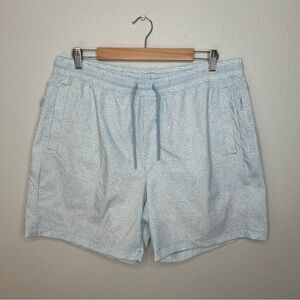 Birddog Men’s Swim Shorts With Liner Size 3XL Blue and White Geometric Pattern